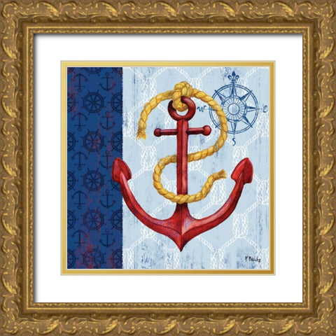 Montauk Anchor I Gold Ornate Wood Framed Art Print with Double Matting by Brent, Paul