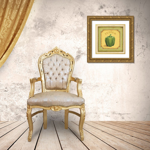 Pepper Gold Ornate Wood Framed Art Print with Double Matting by Brissonnet, Daphne