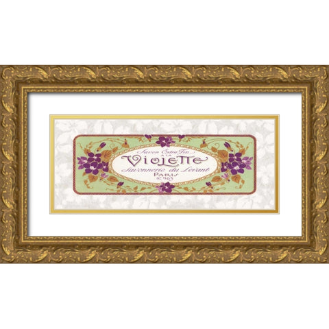 Violette Gold Ornate Wood Framed Art Print with Double Matting by Berman, Susan