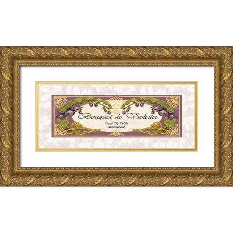 Bouquet de Violettes Gold Ornate Wood Framed Art Print with Double Matting by Berman, Susan
