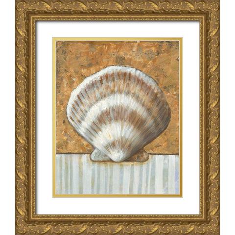 Vintage Shell III Gold Ornate Wood Framed Art Print with Double Matting by Bates, K.