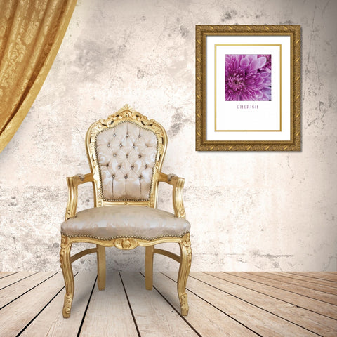 Cherish Gold Ornate Wood Framed Art Print with Double Matting by Berzel, Erin
