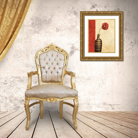 Rouge I Gold Ornate Wood Framed Art Print with Double Matting by Corbin, Delphine