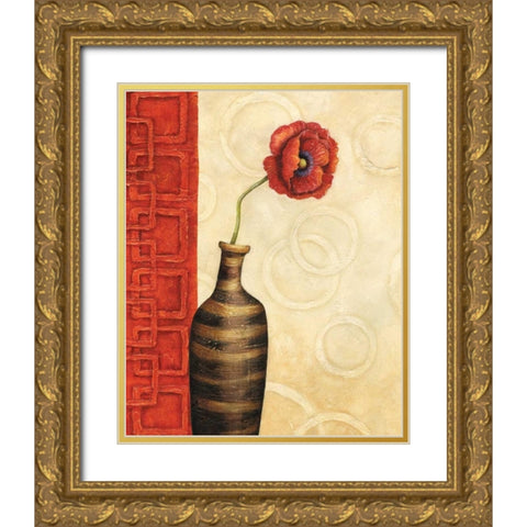 Rouge I Gold Ornate Wood Framed Art Print with Double Matting by Corbin, Delphine
