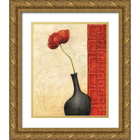 Rouge II Gold Ornate Wood Framed Art Print with Double Matting by Corbin, Delphine