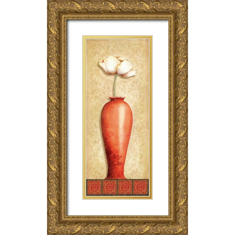 Asian Red IV Gold Ornate Wood Framed Art Print with Double Matting by Corbin, Delphine