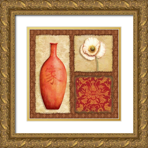 Oriental Collage III Gold Ornate Wood Framed Art Print with Double Matting by Corbin, Delphine