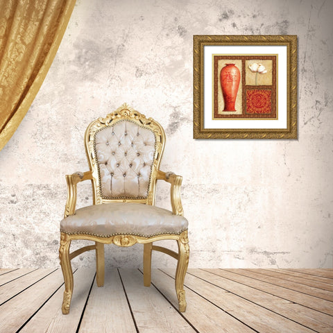 Oriental Collage IV Gold Ornate Wood Framed Art Print with Double Matting by Corbin, Delphine