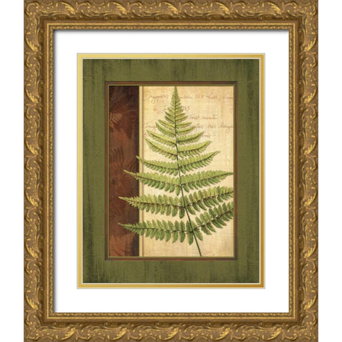 Fern Grotto I Gold Ornate Wood Framed Art Print with Double Matting by Corbin, Delphine