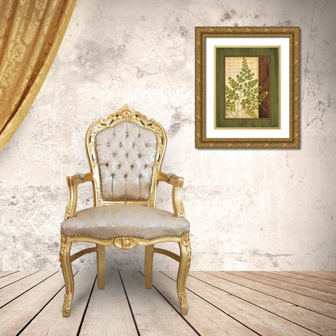 Fern Grotto IV Gold Ornate Wood Framed Art Print with Double Matting by Corbin, Delphine