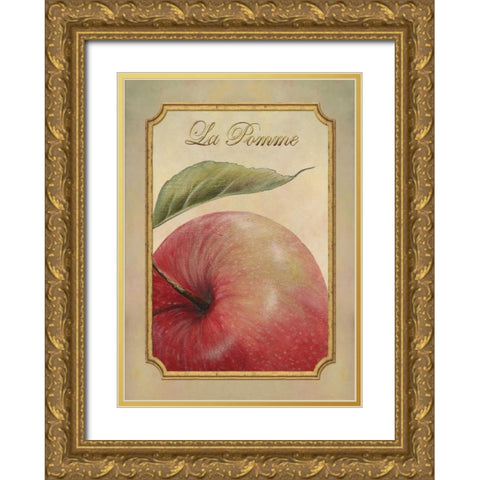 La Pomme Gold Ornate Wood Framed Art Print with Double Matting by Corbin, Delphine
