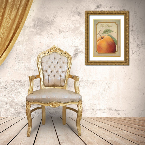 La Peche Gold Ornate Wood Framed Art Print with Double Matting by Corbin, Delphine