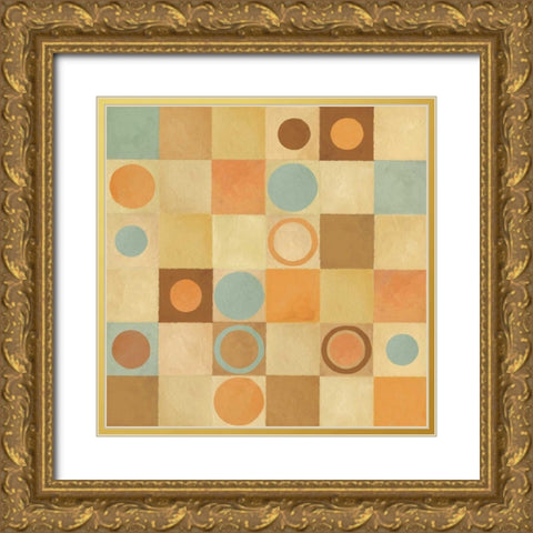 Tic Tac Dots II Gold Ornate Wood Framed Art Print with Double Matting by Corbin, Delphine
