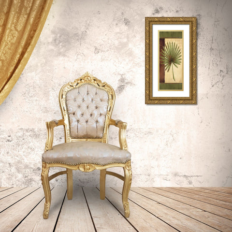 Palm Tropic Panel I Gold Ornate Wood Framed Art Print with Double Matting by Corbin, Delphine