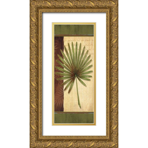 Palm Tropic Panel I Gold Ornate Wood Framed Art Print with Double Matting by Corbin, Delphine