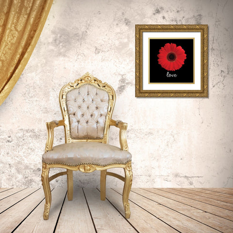 Love Daisy Gold Ornate Wood Framed Art Print with Double Matting by Christensen, Jim