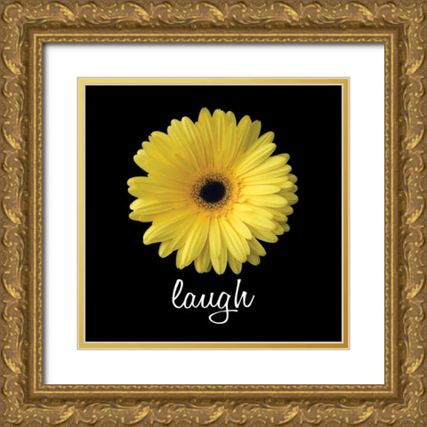 Laugh Daisy Gold Ornate Wood Framed Art Print with Double Matting by Christensen, Jim