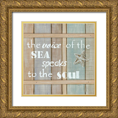 Driftwood Signs II Gold Ornate Wood Framed Art Print with Double Matting by Davis, Paige