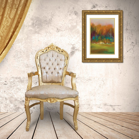 Fall Woods II Gold Ornate Wood Framed Art Print with Double Matting by Dilbeck, Nikki