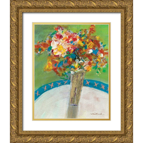 Bouquet Gold Ornate Wood Framed Art Print with Double Matting by Dilbeck, Nikki