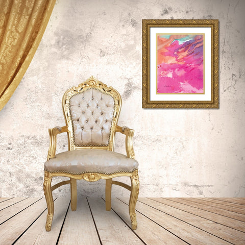 Pink Gold Ornate Wood Framed Art Print with Double Matting by Dilbeck, Nikki