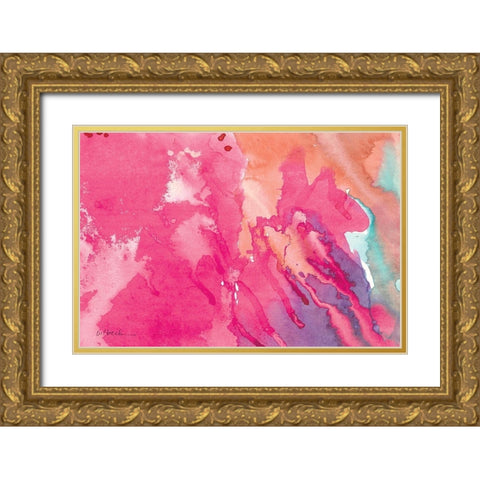 Pink II Gold Ornate Wood Framed Art Print with Double Matting by Nikki, Dilbeck