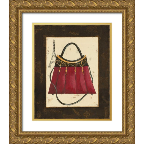 Fashion Purse I Gold Ornate Wood Framed Art Print with Double Matting by Devereux, Sophie