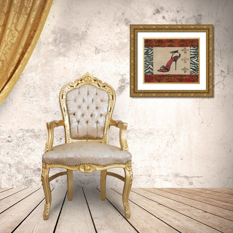 Fashion Shoe II Gold Ornate Wood Framed Art Print with Double Matting by Devereux, Sophie