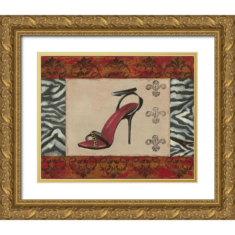 Fashion Shoe II Gold Ornate Wood Framed Art Print with Double Matting by Devereux, Sophie