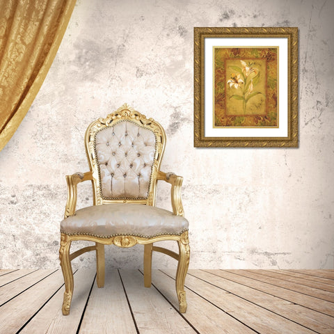 Garden Lilies I Gold Ornate Wood Framed Art Print with Double Matting by Engman, Allyn