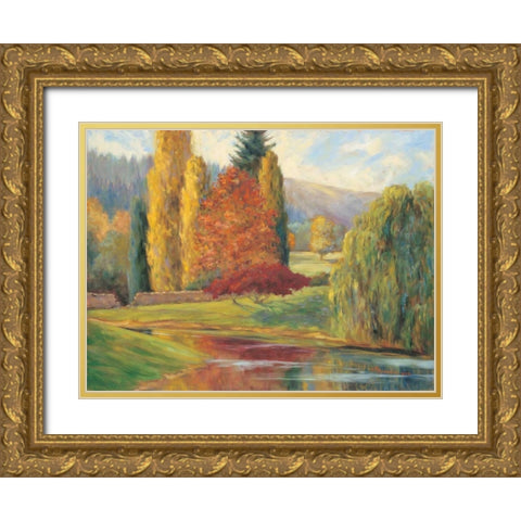 Natures Splendor I Gold Ornate Wood Framed Art Print with Double Matting by Fermanis, Pamela