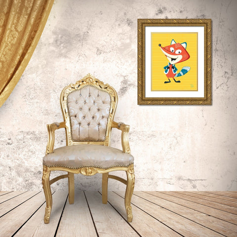 Collars Up! Gold Ornate Wood Framed Art Print with Double Matting by Blue Fish