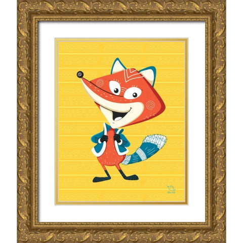 Collars Up! Gold Ornate Wood Framed Art Print with Double Matting by Blue Fish