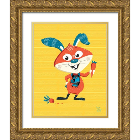 Carrots Up! Gold Ornate Wood Framed Art Print with Double Matting by Blue Fish