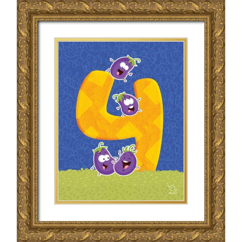 Brinjy 4 Gold Ornate Wood Framed Art Print with Double Matting by Blue Fish