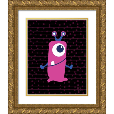 Wriggly Gold Ornate Wood Framed Art Print with Double Matting by Blue Fish