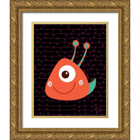Slimy Gold Ornate Wood Framed Art Print with Double Matting by Blue Fish