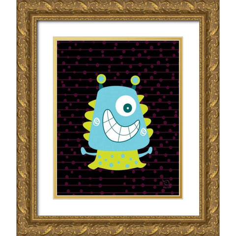Bumpy Gold Ornate Wood Framed Art Print with Double Matting by Blue Fish