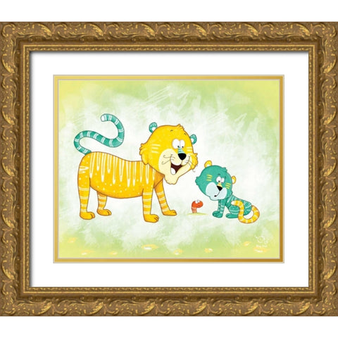 Tiggy Too Gold Ornate Wood Framed Art Print with Double Matting by Blue Fish