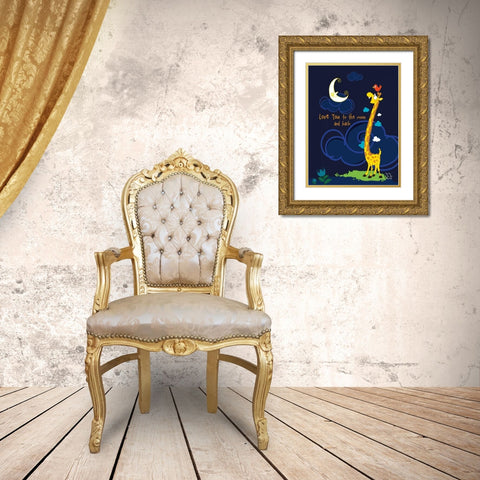 Moony Light! Gold Ornate Wood Framed Art Print with Double Matting by Blue Fish