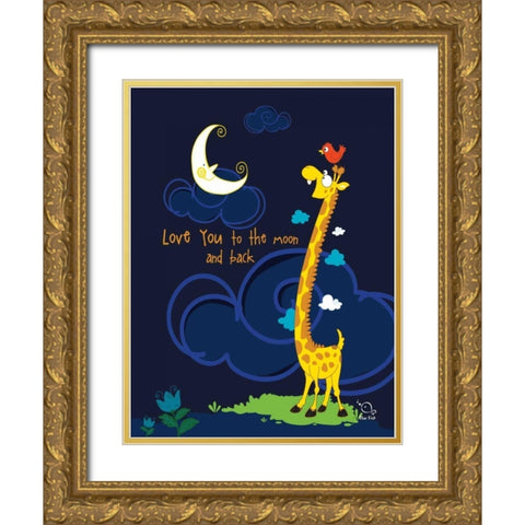 Moony Light! Gold Ornate Wood Framed Art Print with Double Matting by Blue Fish