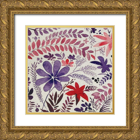 Flowery Dreams II Gold Ornate Wood Framed Art Print with Double Matting by Blue Fish