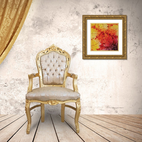 Autumn Hues I Gold Ornate Wood Framed Art Print with Double Matting by Blue Fish