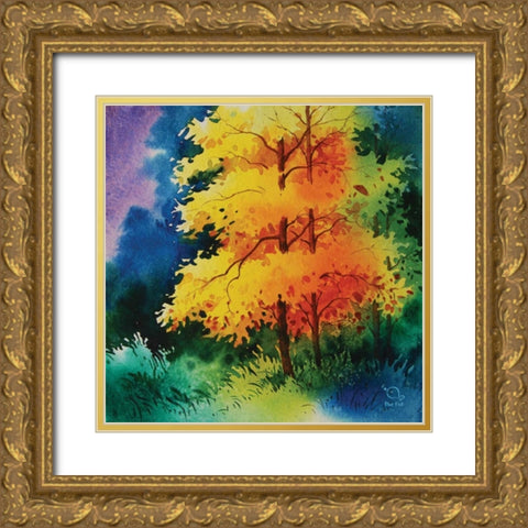 Reflections I Gold Ornate Wood Framed Art Print with Double Matting by Blue Fish