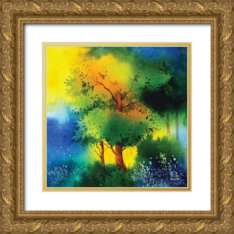 Reflections II Gold Ornate Wood Framed Art Print with Double Matting by Blue Fish