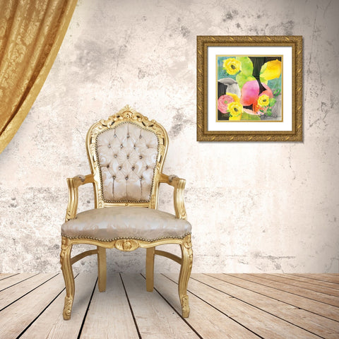 Geo Watercolor Gold Ornate Wood Framed Art Print with Double Matting by Frazer, Amy