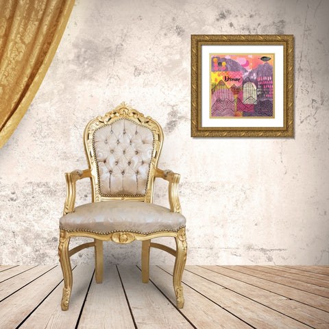 Mountains Dream Gold Ornate Wood Framed Art Print with Double Matting by Frazer, Amy