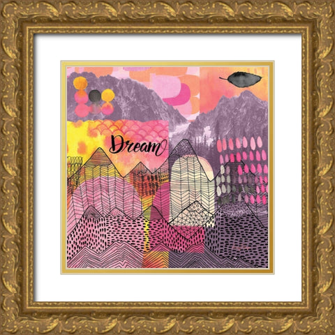 Mountains Dream Gold Ornate Wood Framed Art Print with Double Matting by Frazer, Amy