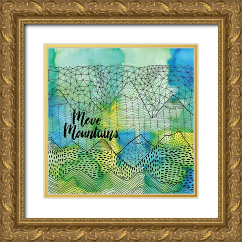 Move Mountains Gold Ornate Wood Framed Art Print with Double Matting by Frazer, Amy