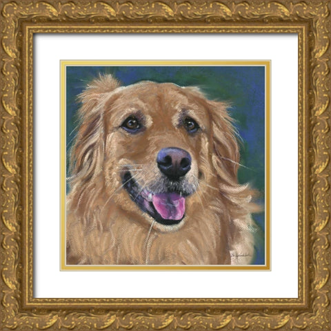 Golden Retreiver Gold Ornate Wood Framed Art Print with Double Matting by Golubski, Becky